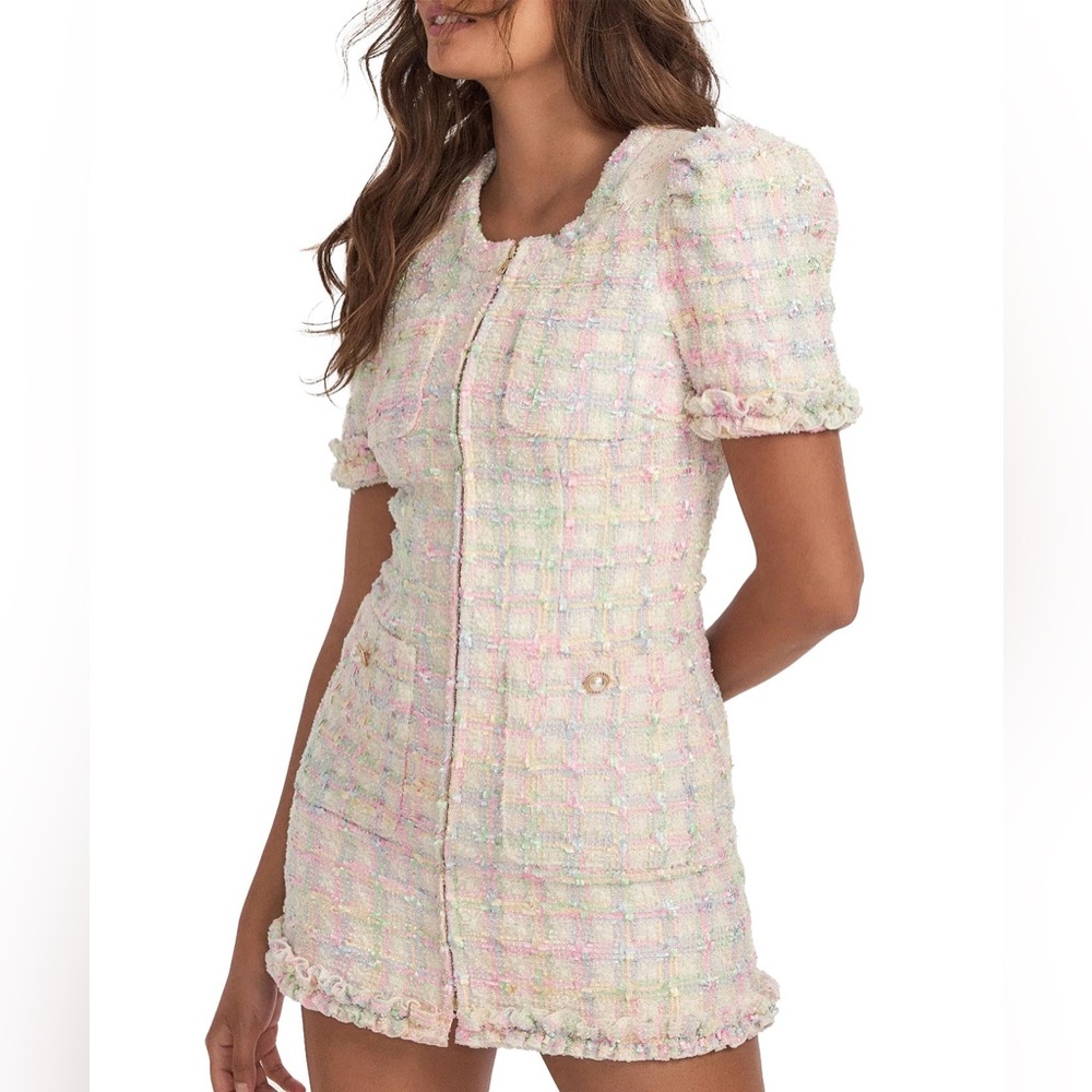 LoveShackFancy Hermosa Pink Dream Tweed Dress 🌸 Pretty rare
